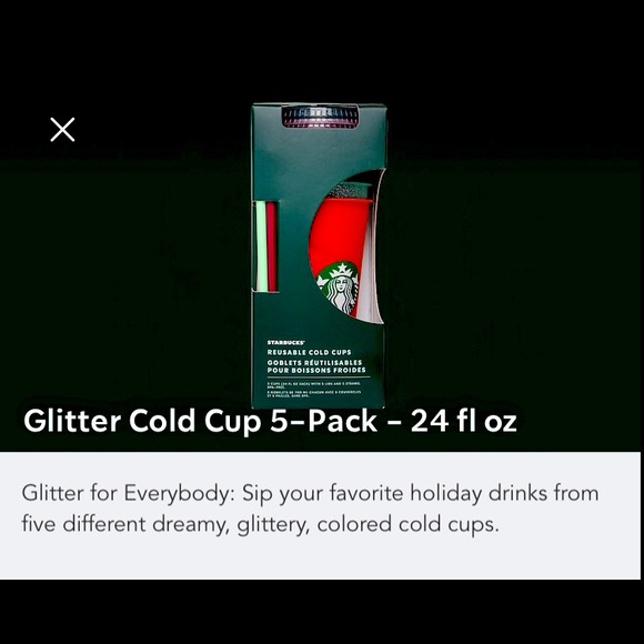 2020 Starbucks Glitter Cold Cups 5PK HTF NIB 1LEFT